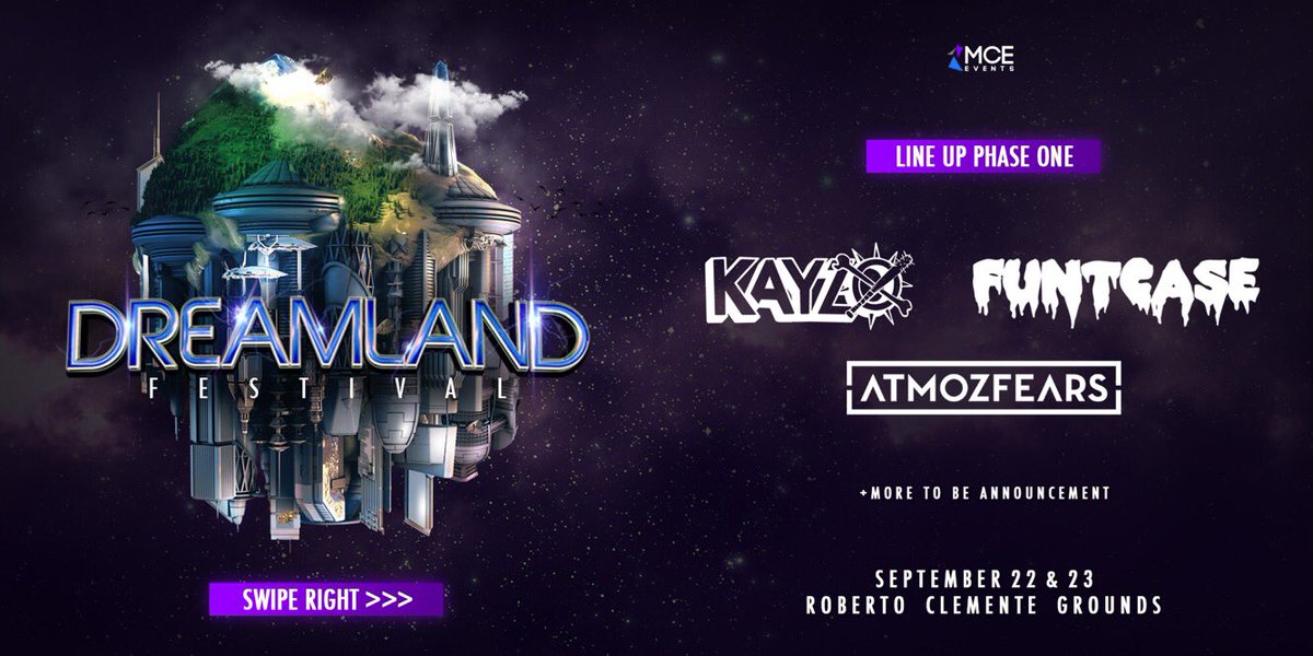 Puerto Rico 💜 Dreamland Festival 2017 Line Up Phase One • Sept 22 y 23 // Roberto Clemente Grounds