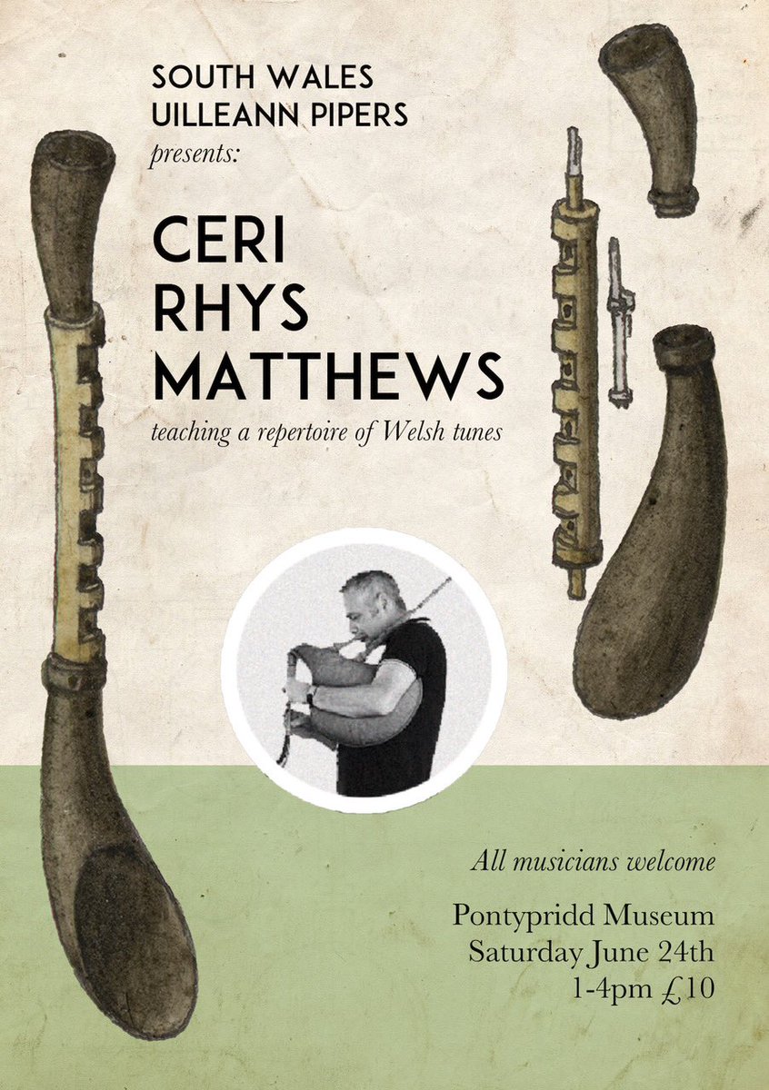 We're pleased to welcome @yscolan on 24 June for a Welsh repertoire workshop <a href="/PontyMuseum/">Amgueddfa Pontypridd Museum</a> . All trad musicians welcome. £10 @Pontypridd_CYM