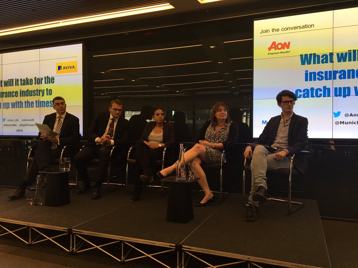 What will it take for the insurance industry to catch up with the times? Great panel debate <a href="/Aon_UK/">Aon UK</a> <a href="/avivaplc/">Aviva plc</a> <a href="/MunichRe/">Memenich Re</a> <a href="/DgtlFineprint/">Digital Fineprint</a> <a href="/bcg/">Boston Consulting Group</a>