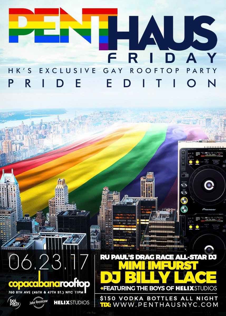 BoiParty's tweet photo. Super excited to have @MimiImfurst, DJ #BillyLace & the boys from @HelixStudios this yr @ #Penthaus Pride! Tix: https://t.co/ZBvNxVyGWC π³οΈβπ https://t.co/PNKNtrkWIM
