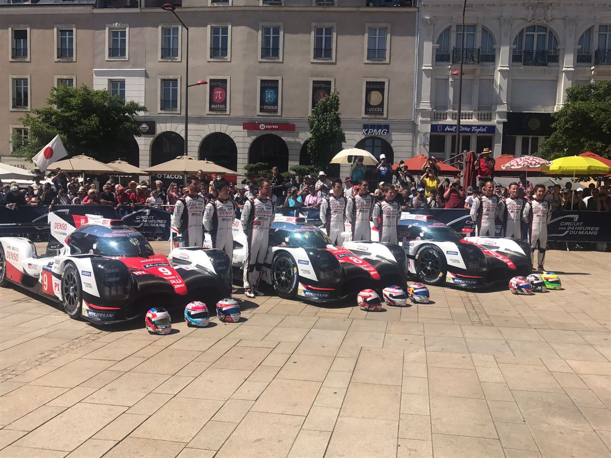 TOYOTA GAZOO Racing WEC (@tgr_wec) on Twitter photo The sun is shining, our drivers are happy and we have 3 beautiful #TS050 HYBRIDs to show off. This makes us very happy😀🌞🏎️ <a href="/FIAWEC/">FIA World Endurance Championship</a> #LeMans24 The sun is shining, our drivers are happy and we have 3 beautiful #TS050 HYBRIDs to show off. This makes us very happy😀🌞🏎️ <a href="/FIAWEC/">FIA World Endurance Championship</a> #LeMans24