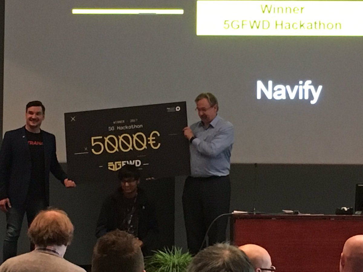 TKoivukangas's tweet photo. Oulu #5GFWD Hackathon winner is Navify. #5G https://t.co/gdG5h2WRQ6