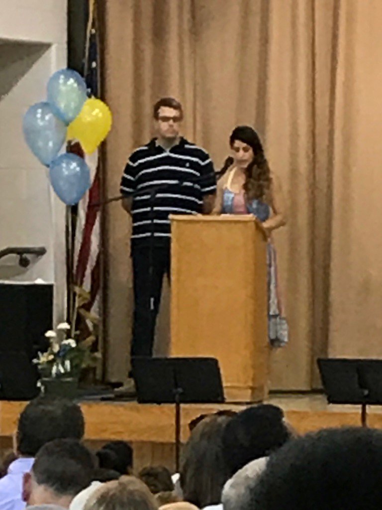 A class guy receiving recognition at the Robert's Moving Up Ceremony!#supportiveparent#greatguy