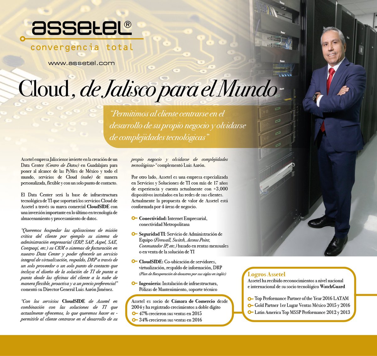 assetel's tweet photo. Reportaje para la Revista Juntos Gaceta Mercantil de la Cámara de Comercio de Guadalajara | #Assetel #CloudSIDE https://t.co/yeTuI9lRec
