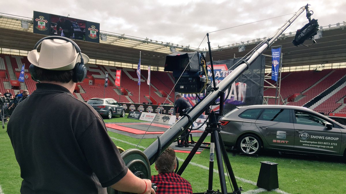 FRYFILM's tweet photo. Our #filmcrew in Southampton this weekend mixing &amp; #livestreaming via our #OBunit the #Summermania #strongman event with #Steadicam &amp; #jib! https://t.co/X9cJEEwReR