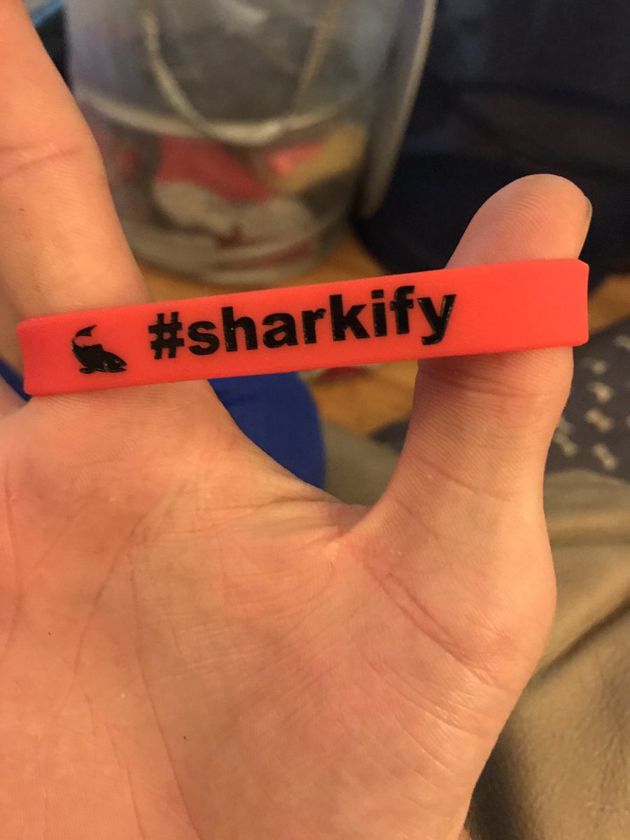 Mollysawher's tweet photo. @Team1dos wristbands are here!! #sharkify🦈 https://t.co/35Di09kVb8