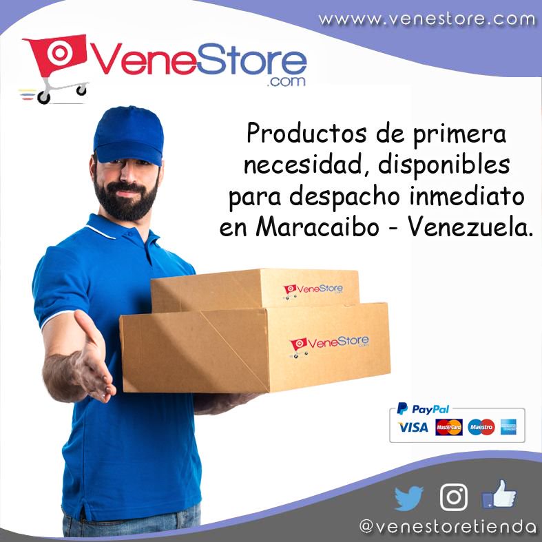 (Los Productos ya están en Maracaibo, No tienes que esperar el envío)
DESPACHAMOS DE FORMA INMEDIATA PRODUCTOS DE PRIMERA NECESIDAD