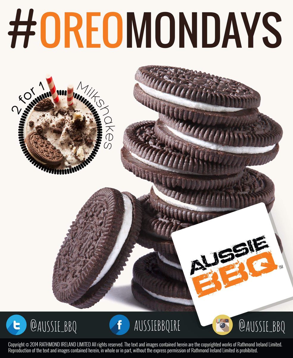 aussie_bbq's tweet photo. 2-4-1 #OreoMondays @ Aussie BBQ. Order online or Drop in!!! #OriginalAussieBBQ https://t.co/Z4VqC8yXcs