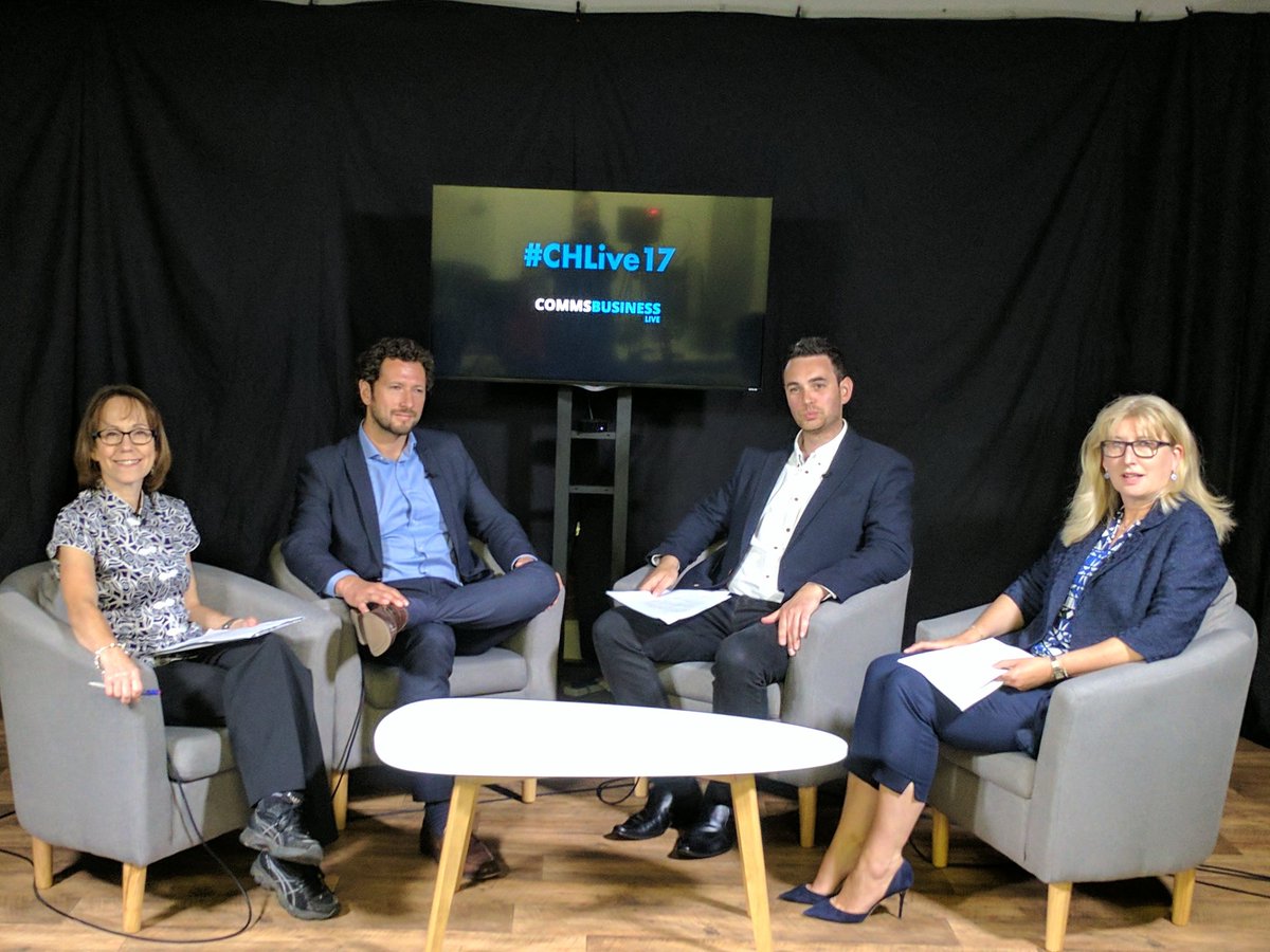 At the studio watching the live stream of Comms Business Live Talks GDPR – Episode 1 with <a href="/LogRhythm/">Testing Purpose</a>'s Debs Dodson and panellists #CHLive17
