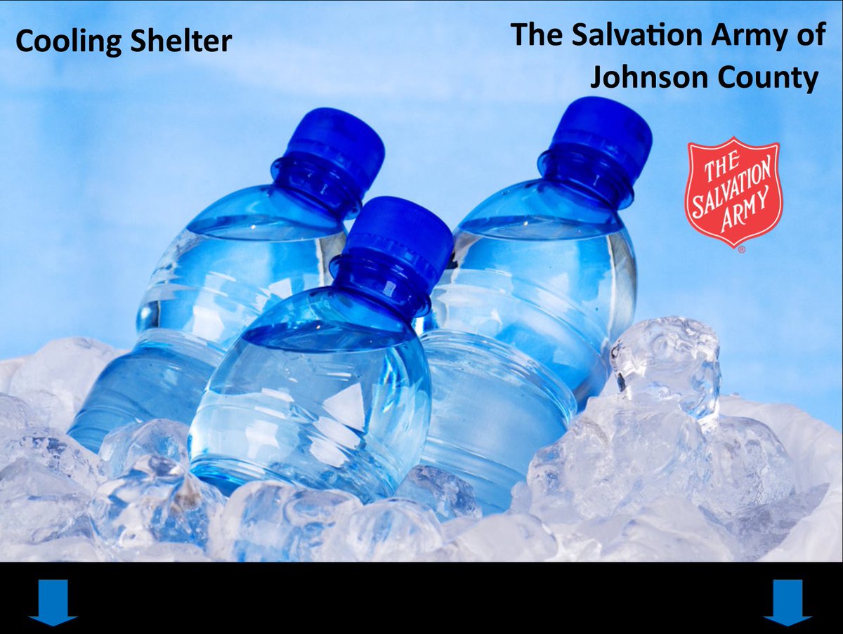 icsalvationarmy's tweet photo. High temperatures continue to soar this week-please stay cool! The Salvation Army of Johnson Co Cooling Shelter from 9am-11:30am #heatwave https://t.co/QqRSTw1i4K