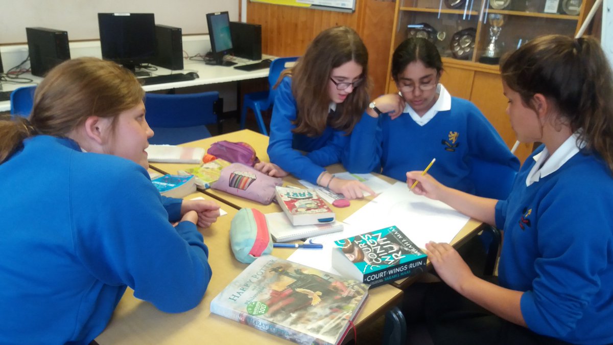 PiggottLibrary's tweet photo. @CILIPCKG My Year 7 Greenaway Shadowing Class doing creative activities today, based on 'Tidy' and 'Harry Potter.' https://t.co/Raq5ZDTlTI