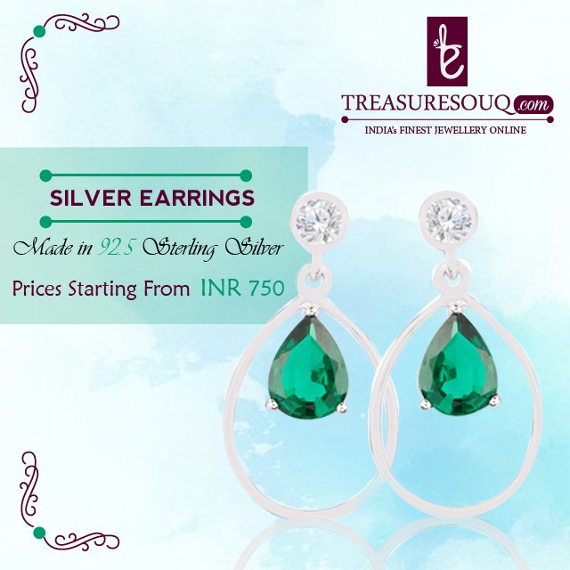 TreasureSouq's tweet photo. Trendy #SilverEarrings - A perfect match for your everyday attire.Flat 10% off on silver earrings and Shop online at https://t.co/v4wiQC45pS https://t.co/TL5ZGck3u4