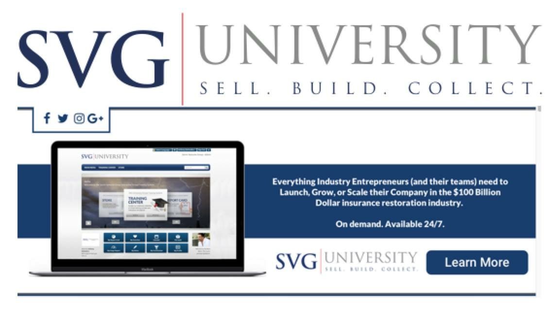 SVGCorp's tweet image. #Contractors: Scale your team at lightning speed and triple your revenues this year with  #SVGUniversity buff.ly/2rTrWc9 #Roofing