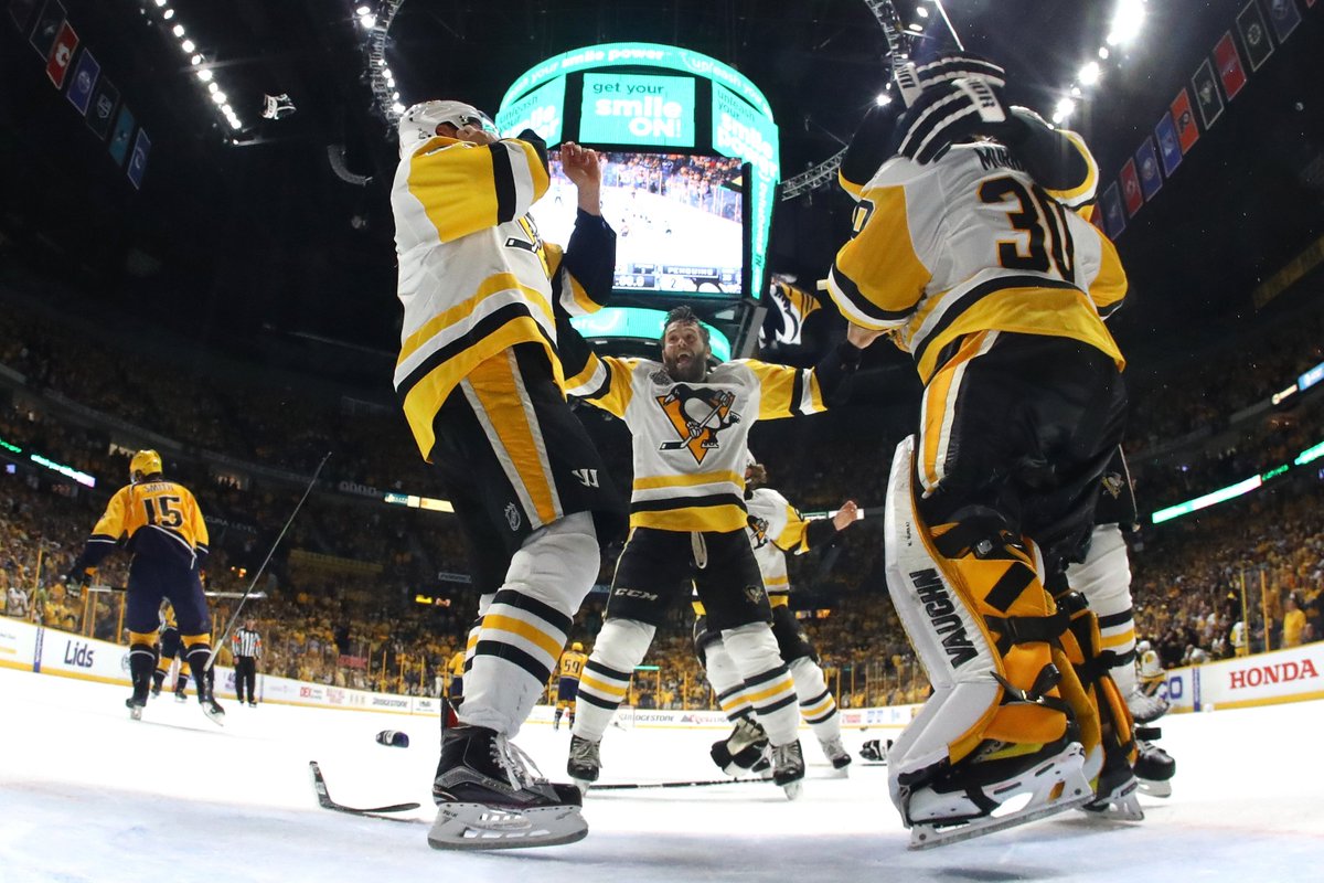 NHLPR's tweet photo. Matt Murray of the @penguins is only goalie in NHL history to win the #StanleyCup-clinching game in each of his first two seasons. https://t.co/PjQdb0kRdA