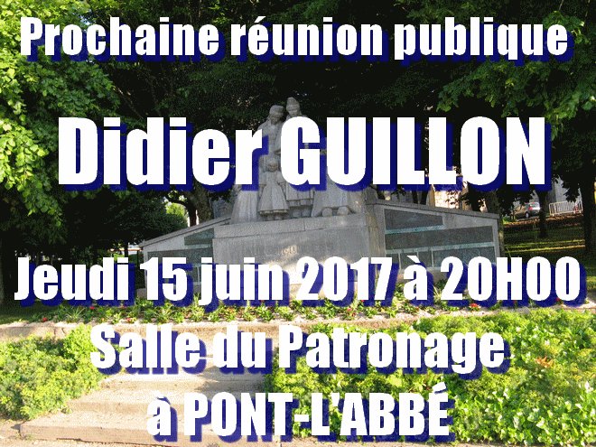 dguillon2017's tweet photo. Prochaine réunion publique, à  Pont-l'Abbé à 20H00, salle du Patronage, cliquer ci-contre pour lire la suite https://t.co/NnL51F3EXt https://t.co/UssXYCAhhh
