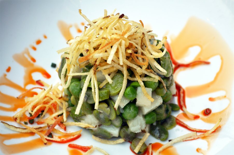 DineAcadiana's tweet photo. #Salad Spotlight: #SpringPea & Potato Salad with Yukon Gold Potatoes, Creole Mustard Vinaigrette & Chili Oil. Careful - #HasAKick! https://t.co/UtyI0mptEl