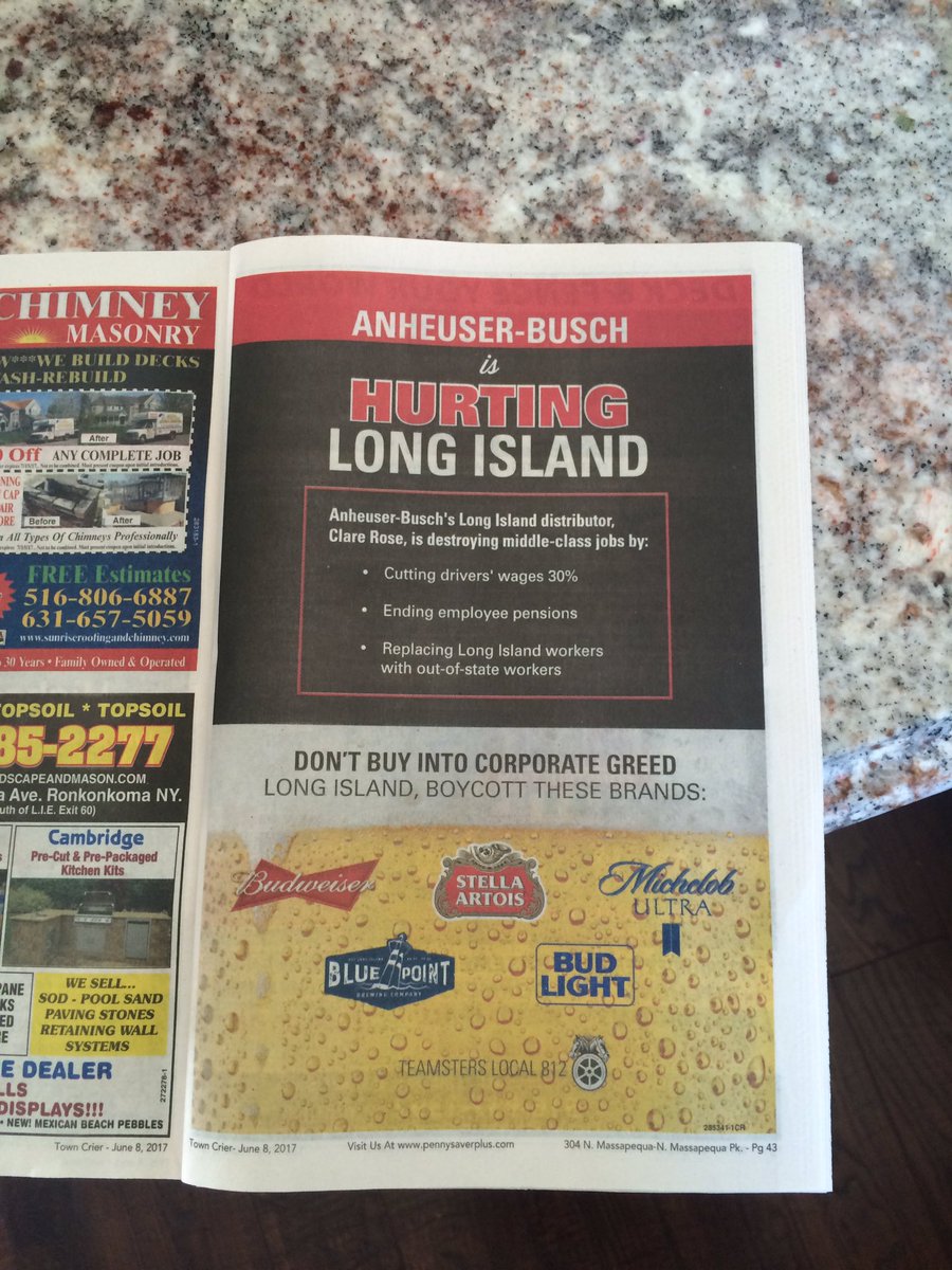 LghtsCmraAndrew's tweet photo. Boycott Bud on Long Island
@AnheuserBusch @ABCustomerCare
#local812 https://t.co/rgakDoyaFt