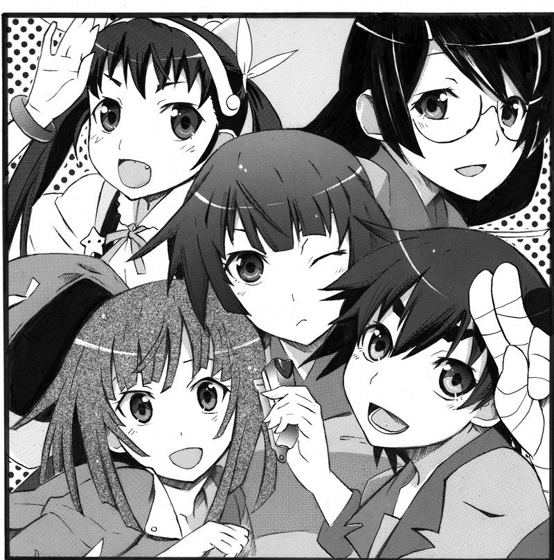 5年前に描いた物語シリーズの模写出てきた。
下手とか以前に、完全アナログをトーンごと取り込むとは無茶をやったもんだw 