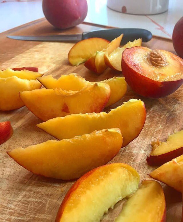 A delicious peach from the Gold  Prince variety! What is your favorite variety of peach? #sweetgeorgiapeaches 🍑