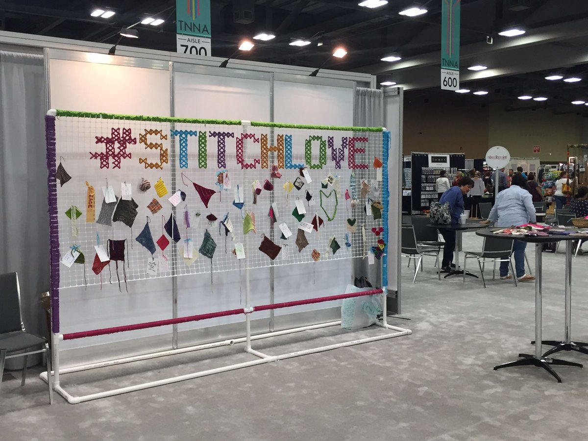 TNNAorg's tweet photo. Have you visited #stitchlove wall in the TNNA Lounge? Lookin' great! Big thanks to @stitchcraftmarketing for putting together! #TNNASummer17 https://t.co/fIu8eCHVgw