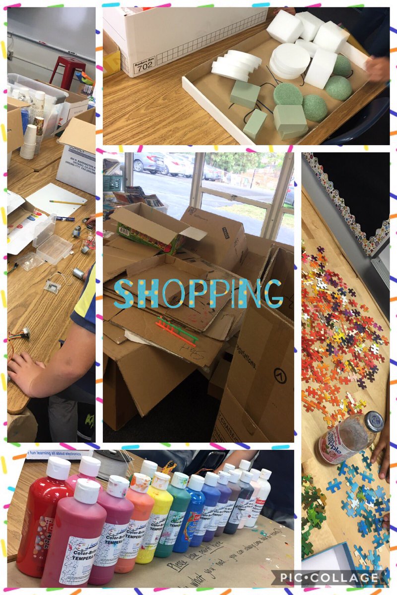 Students shopping for supplies!! #fsdgate #hoarding #fsd #lotsofcardboard #paintANDclayANDtapeAND
#makers #kidmakers