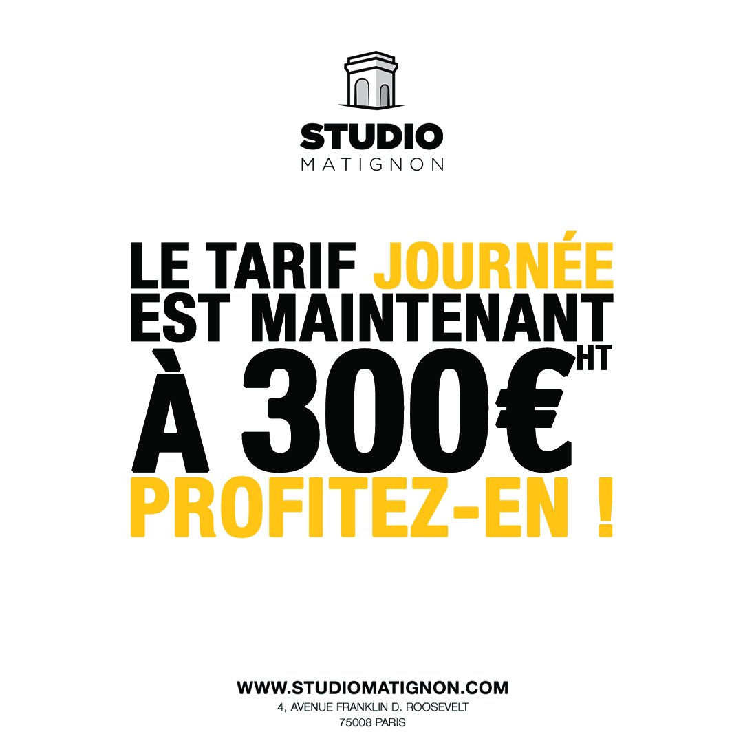 StudioMatignon's tweet photo. À ce tarif-là, plus aucune raison d'aller shooter ailleurs 😉 #studiomatignon https://t.co/Tvy53LfAY7