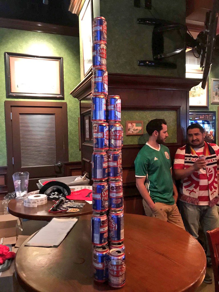 AOPHX's tweet photo. El Tri fans helped out in building our @oskarblues #BeerPyramid last night! #MoreBeer #USAvMEX #USMNT https://t.co/Uhu5vaieL9