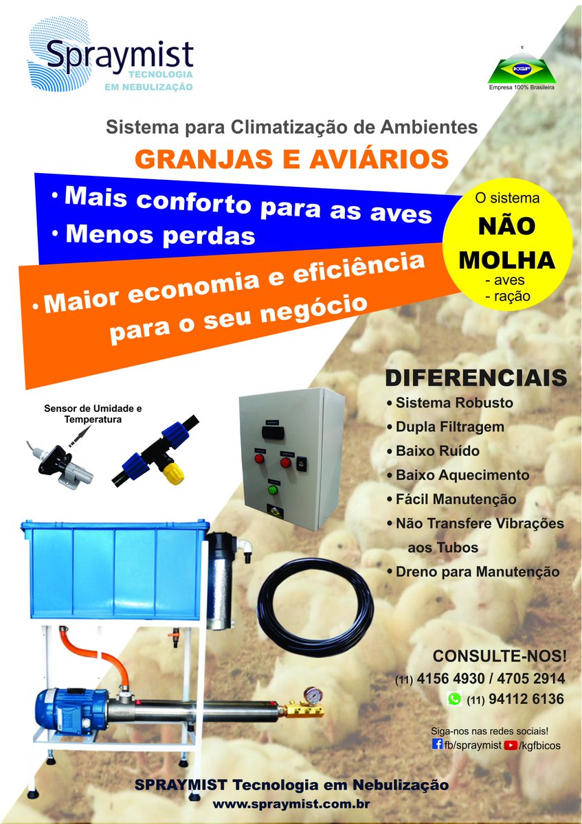 Sistema para Climatização Granjas e Aviários
Consulte-nos! WhatsApp 11 94112 6136
spraymist.com.br/sistema-nebuli…
#spraymist #KGFspraymist