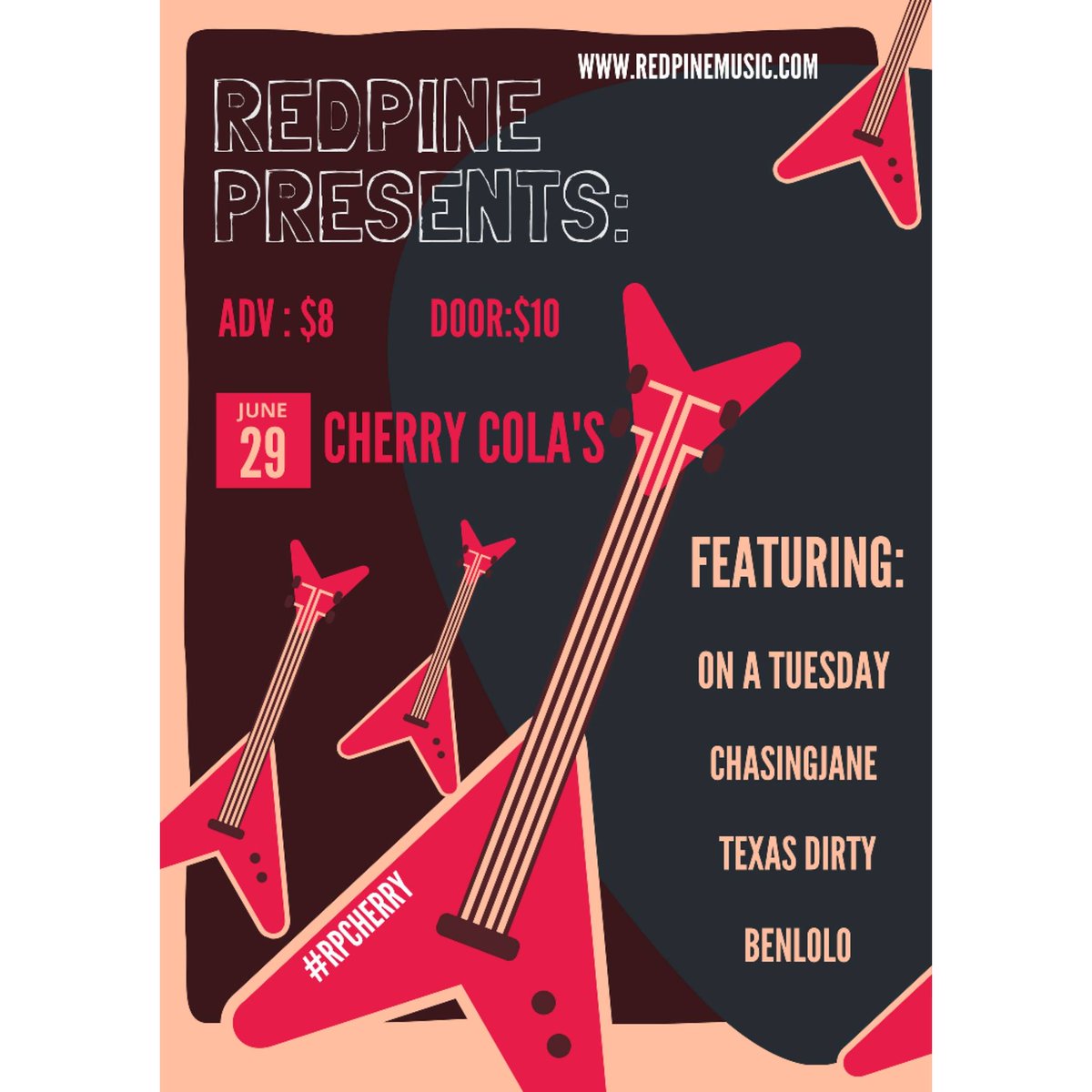redpineofficial's tweet photo. Hey Guys, check out this incredible lineup for the ๐จ๐ฆ weekend
At the 1 & only @Cherry_Colas
https://t.co/ZHkk6N9Frn
#rpcherry
#summer
#music https://t.co/Q6uXT31sOz