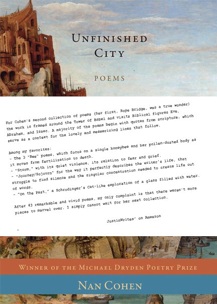 Thank you, JustinWrites, for this review of Unfinished City you left on Amazon! <a href="/nancohen/">n</a>