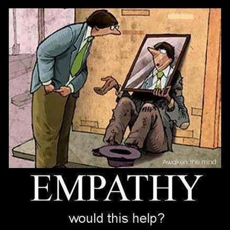 iEmpathize's tweet image. Empathy requires perspective taking. Put yourself in the shoes of another, and you'll discover that Empathy=Ending It.
 #MotivationMonday