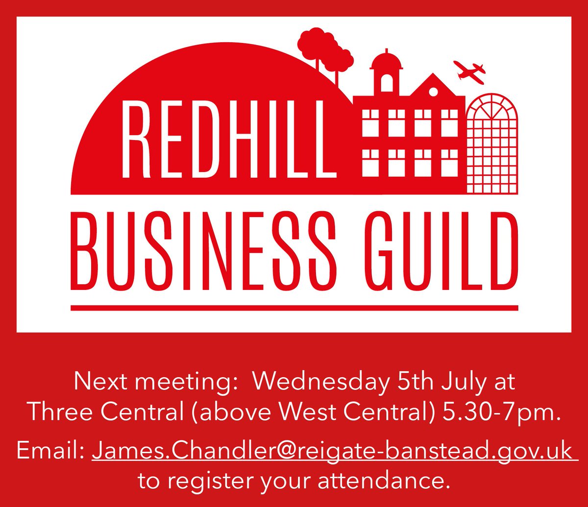 GenerateRedhill's tweet photo. If you have a business or community interest in #Redhill why not join us at the Redhill Business Guild on 5th July above @westcentral https://t.co/150mhlnM68