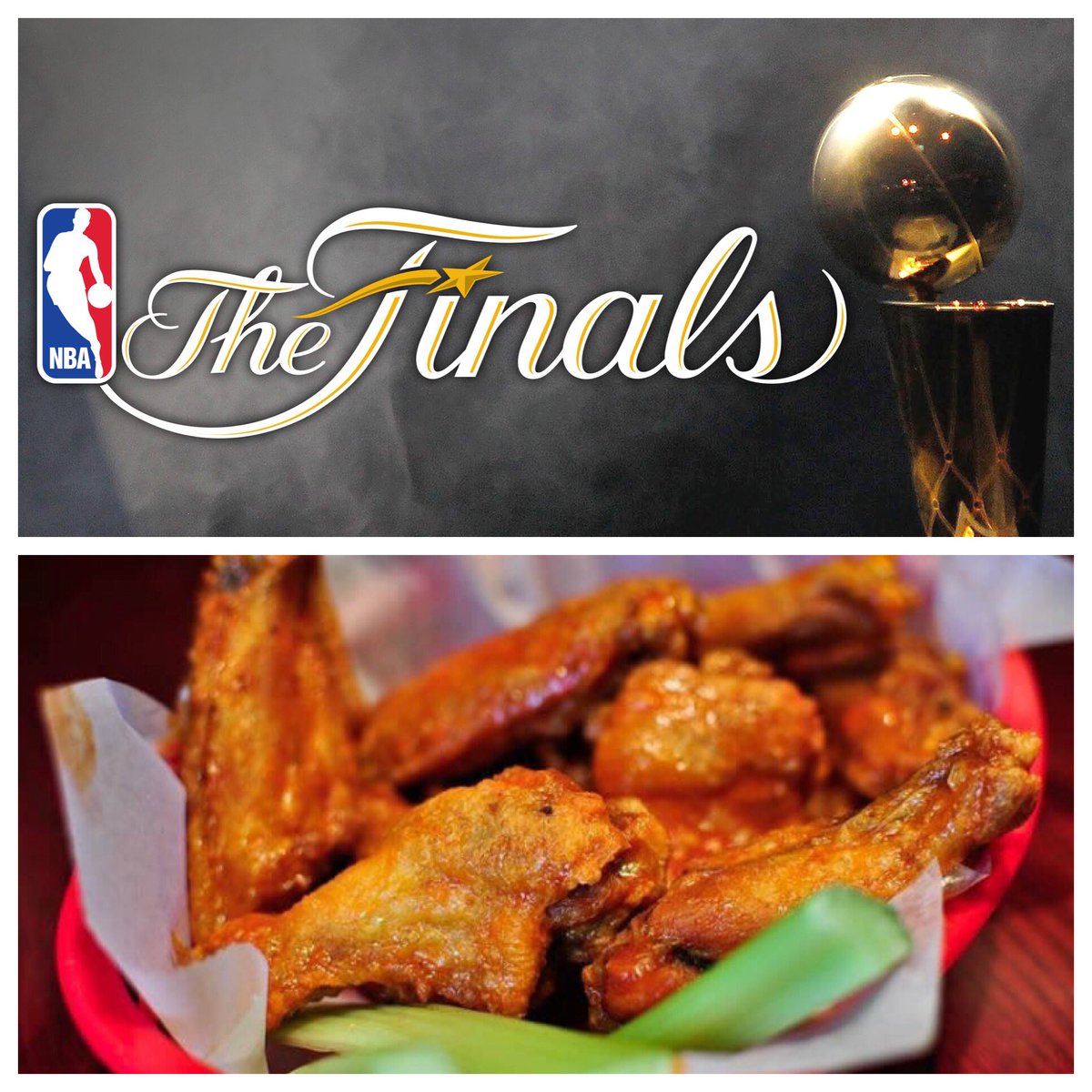 Game 5 and 50 cent wings...it was all meant to be 🏀 🍗 🍺 #mondayrocks #wingnight #nbafinals