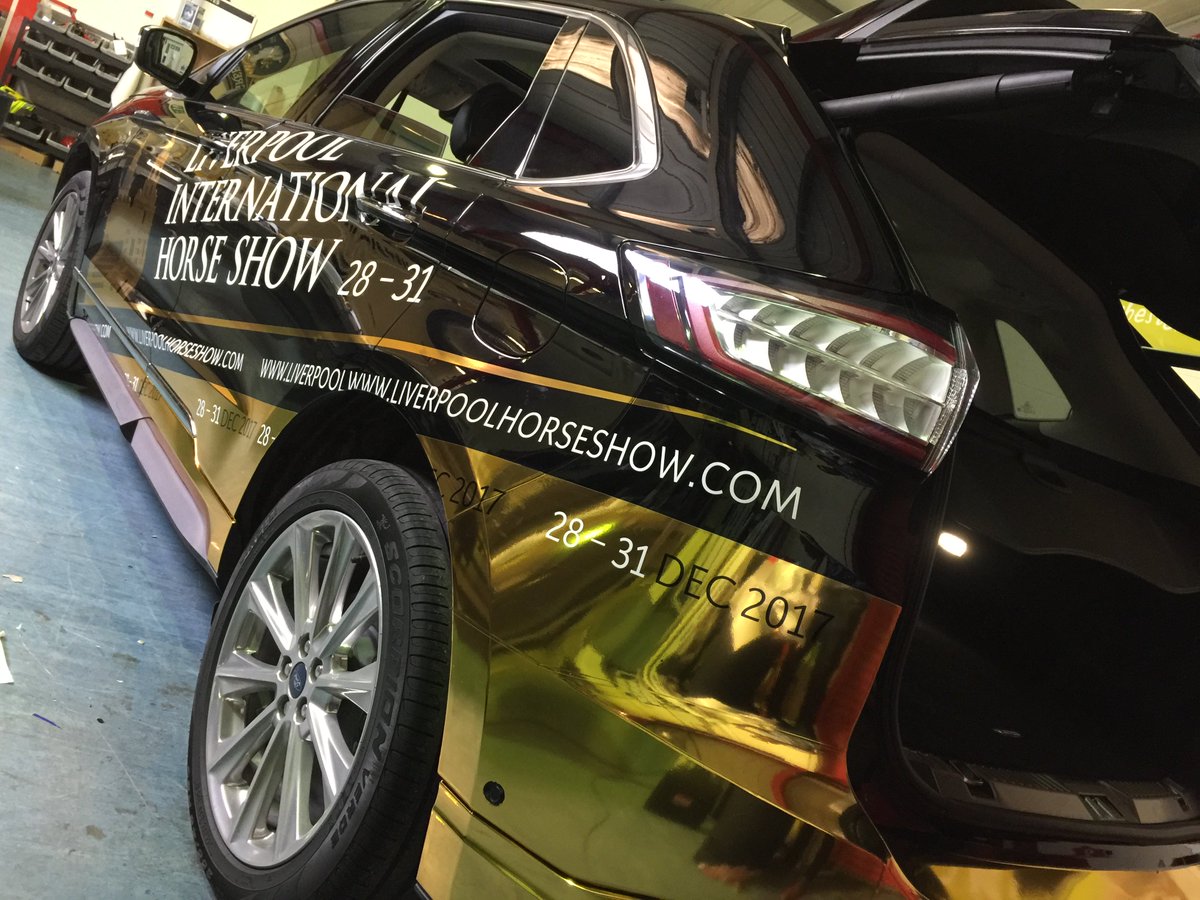 SignworldGroup's tweet image. More shots of the polished gold wrap being worked on today. Final images to follow tomorrow!