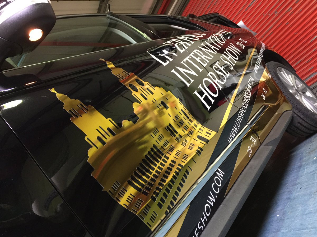 SignworldGroup's tweet image. More shots of the polished gold wrap being worked on today. Final images to follow tomorrow!