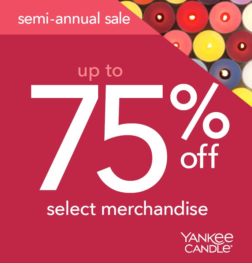 IthacaMall's tweet photo. It's Yankee Candle's Semi Annual Sale!
Save up to 75% OFF! https://t.co/LCOyX19XCl