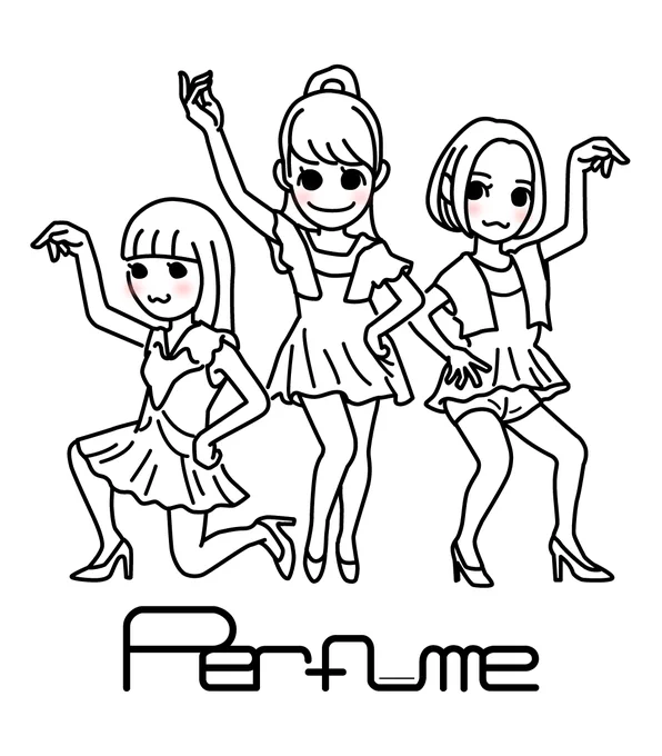 Perfumeのイラスト。

#Perfume 
#prfm 
#絵・ちたまロケッツ 