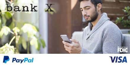 BankXUSA's tweet photo. NEW! Make your Bank X Visa Debit Card your preferred way to pay when you check out with PayPal. https://t.co/14Wu2B5soQ