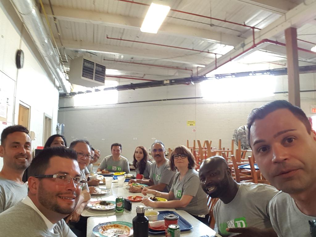 HelderD_TD's tweet photo. TD GTR SBB leadership team breaking bread at @DailyBreadTO  #givingback https://t.co/C7rnShhMtu