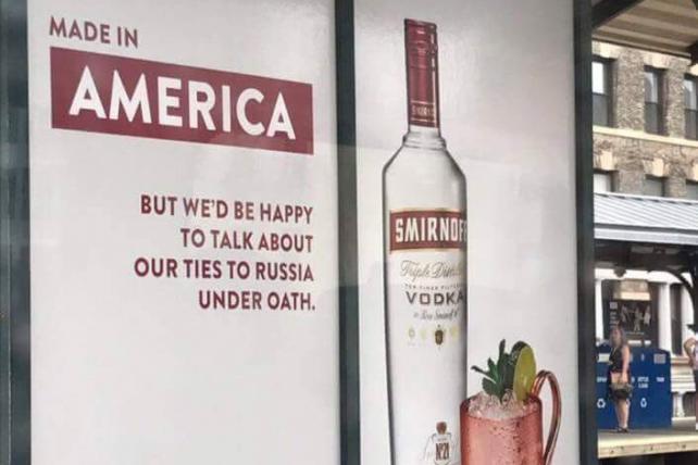 adage's tweet photo. Smirnoff is trolling Donald Trump amid Russia investigations https://t.co/xKMKGMIGWL https://t.co/UgPO1x3Uen
