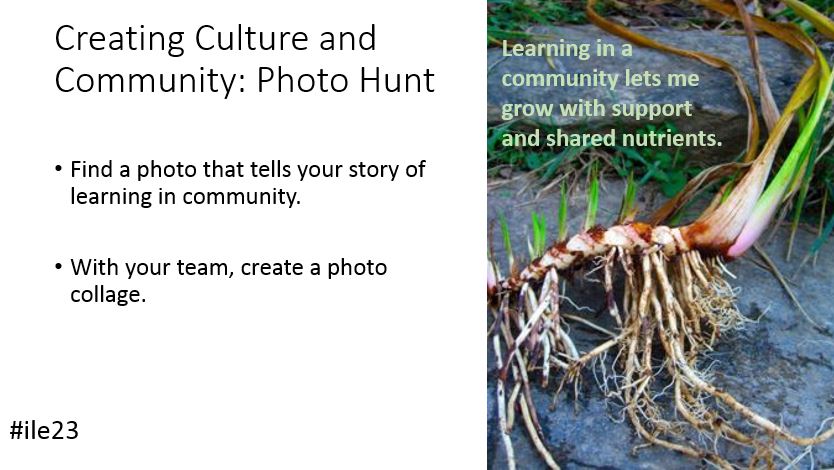 Creating culture and community: photo hunt challenge #ile23