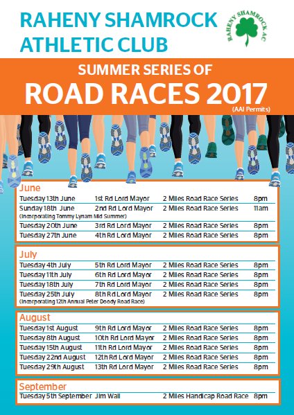 Lord Mayor of Raheny 2 Mile Series Starts tomorrow at 8pm! All Welcome! #roadrace #irishathletics #raheny
