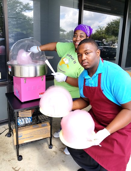 WinAs1Warriors's tweet photo. There May Not Be Any Carnival Rides, But We Have The #CottonCandy!!! #AwesomeATSD #FunAtWork #SugarClouds #NationalCottonCandyDay https://t.co/rRWIPJ96Tl
