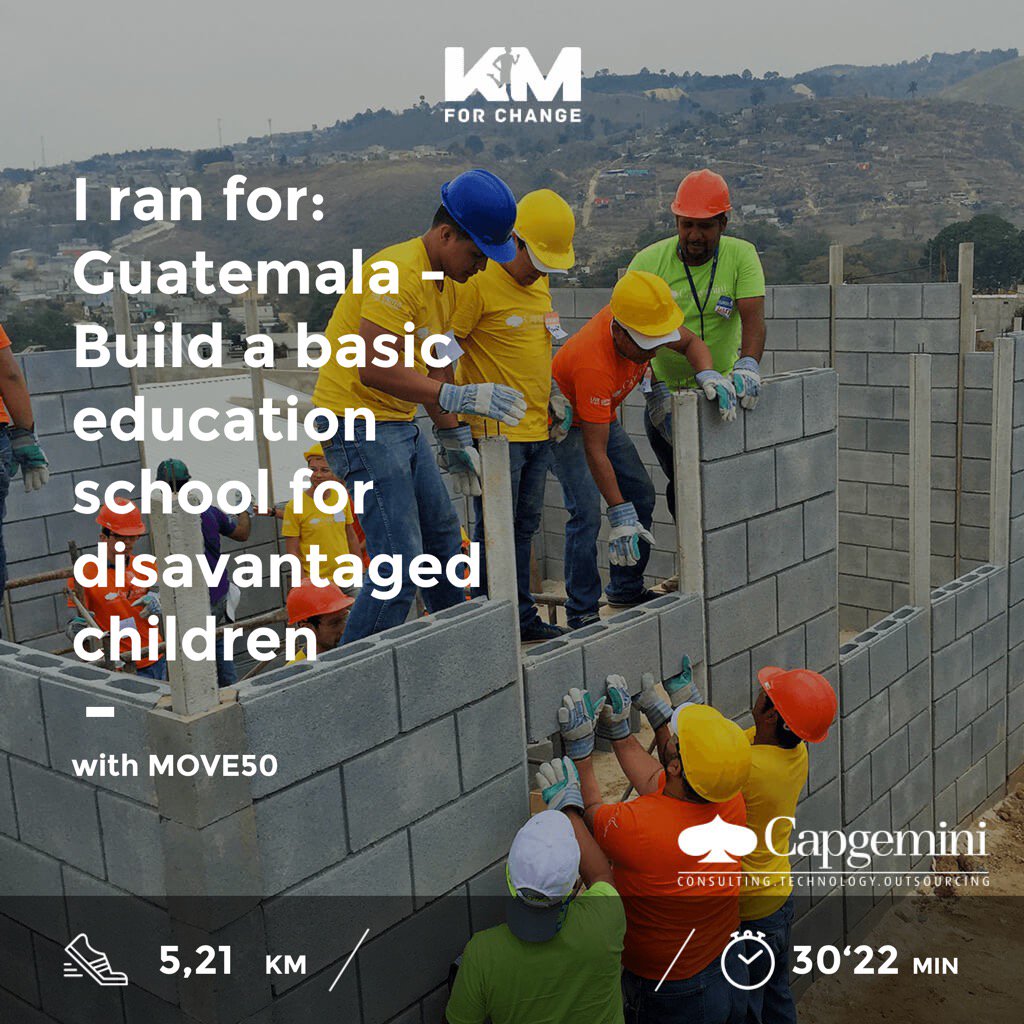I have just finished my activity with Km for Change: my km are converted into a donation for a cause - #kmforchange