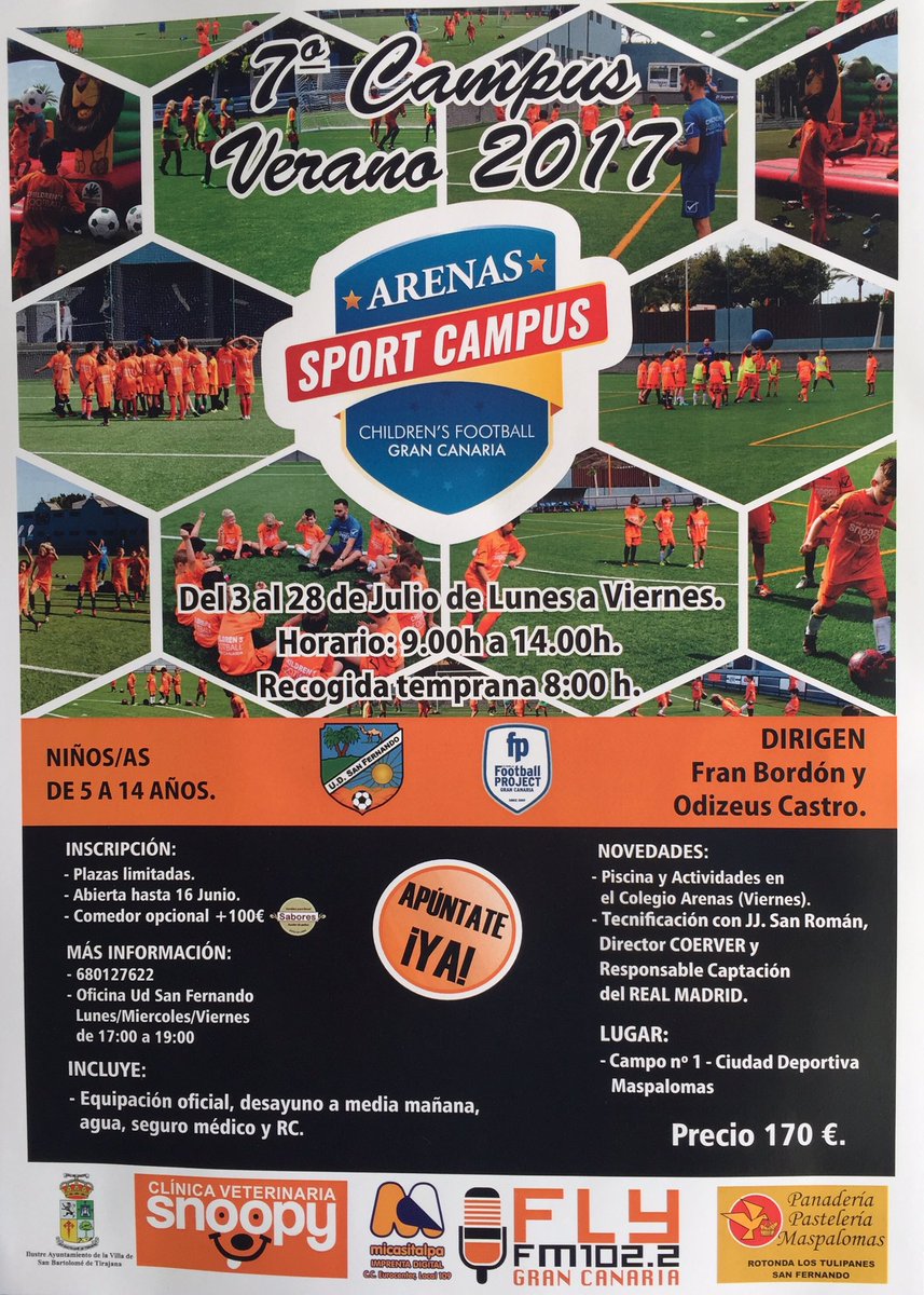 UDSANFERNANDO2's tweet image. Los campus de verano y la escuela de fútbol.
FORMANDO FUTUROS DEPORTISTAS @odizeusch @fed_futbol_lp @maspalomasahora @Ramon_SuarezO @
