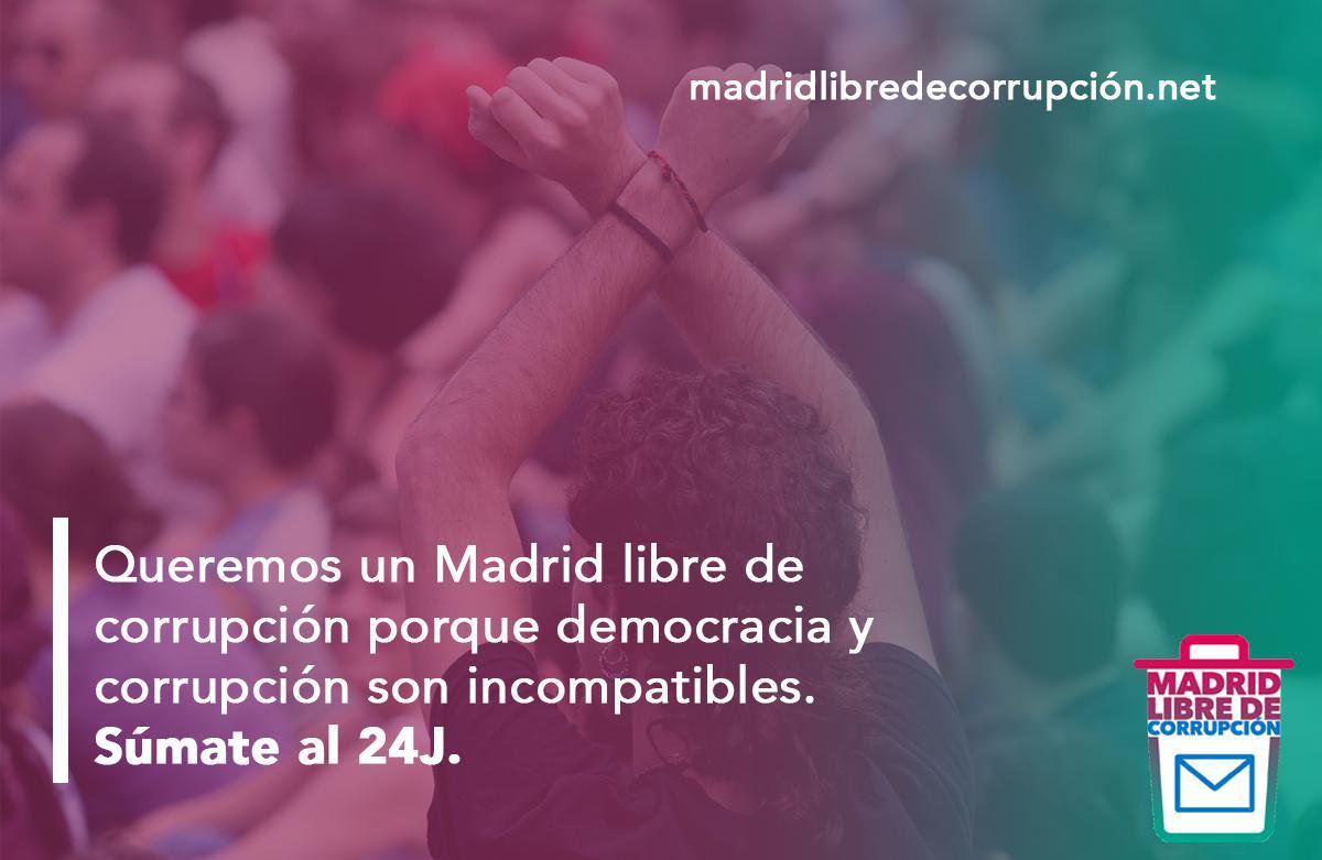 marian_grana's tweet photo. Queremos un #MadridLibreDeCorrupcion porque democracia y corrupción son incompatibles. #Sumate24J https://t.co/4hmoz10IYd
