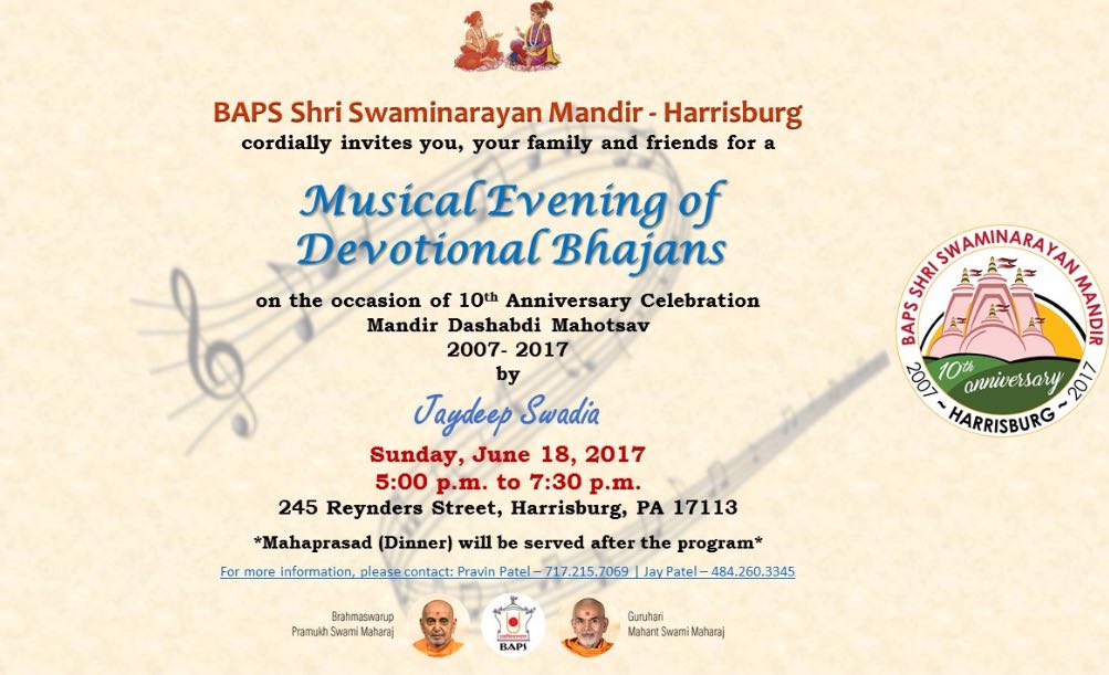 FatRambo's tweet photo. And if Harrisburg itself doesn't sound appealing.... Special musical guests! #bapsharrisburg #jaydeep https://t.co/ue4661rNij