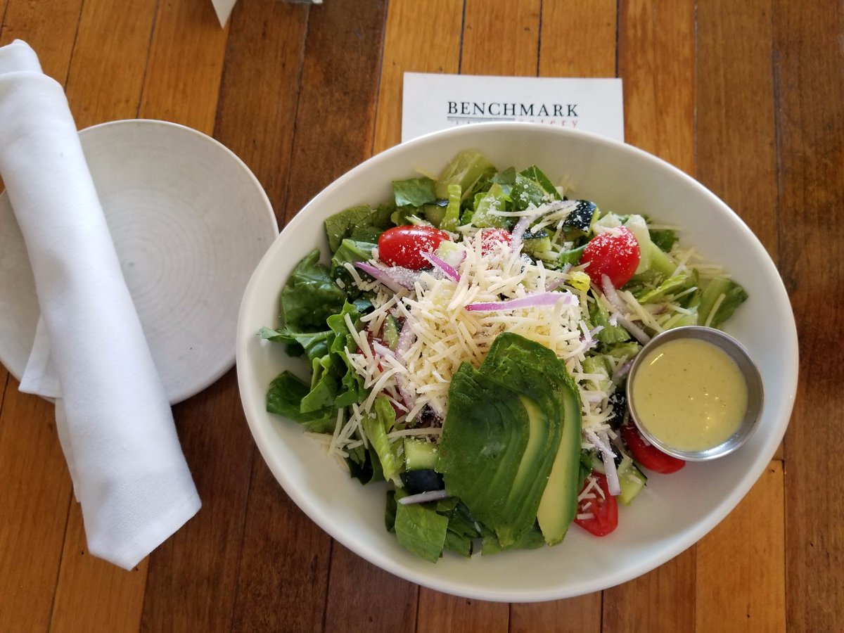 HopeZweig_RSI's tweet photo. Delicious salad from #BenchmarkEatery on a sunny day in Santa Barbara! What more could you ask for?! #RSIClients @RSIoperations https://t.co/XWosozMaqQ