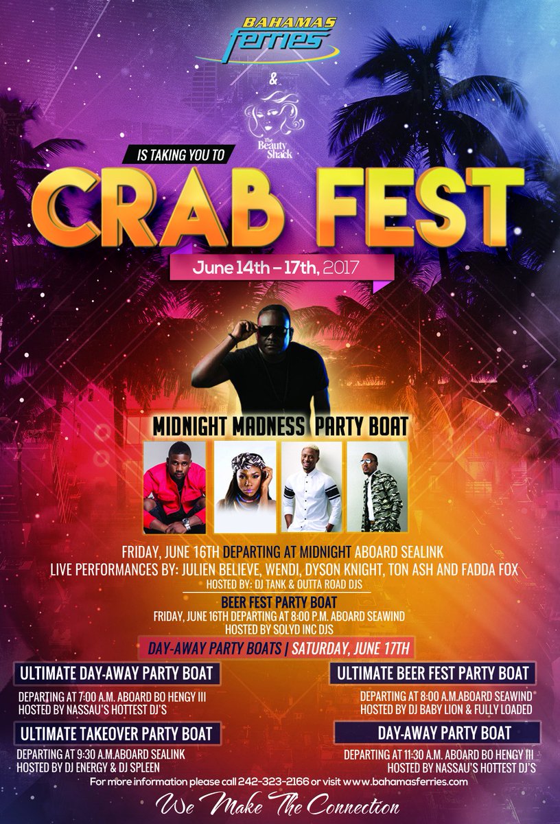 BahamasFerries's tweet photo. #Lituation #MidnightMadness #FaddaFox #JulienBelieve #Wendi #DysonKnight #TonAsh #DayAwayPartyBoats #NumberOnePartyBoats https://t.co/hyM3yZcmUP