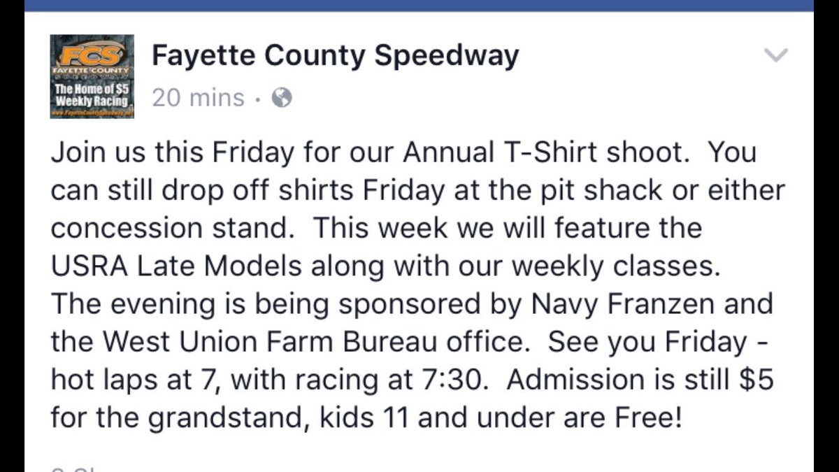 Fayette Co. Speedway (@fcsspeedway) on Twitter photo 